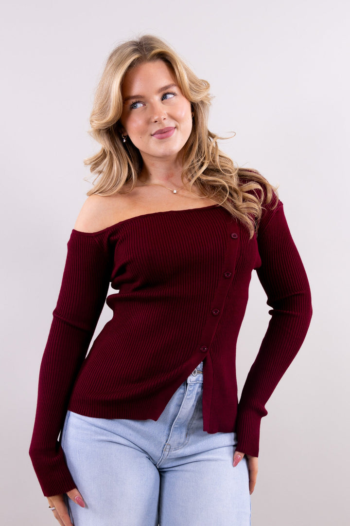 Hailey open shoulder top