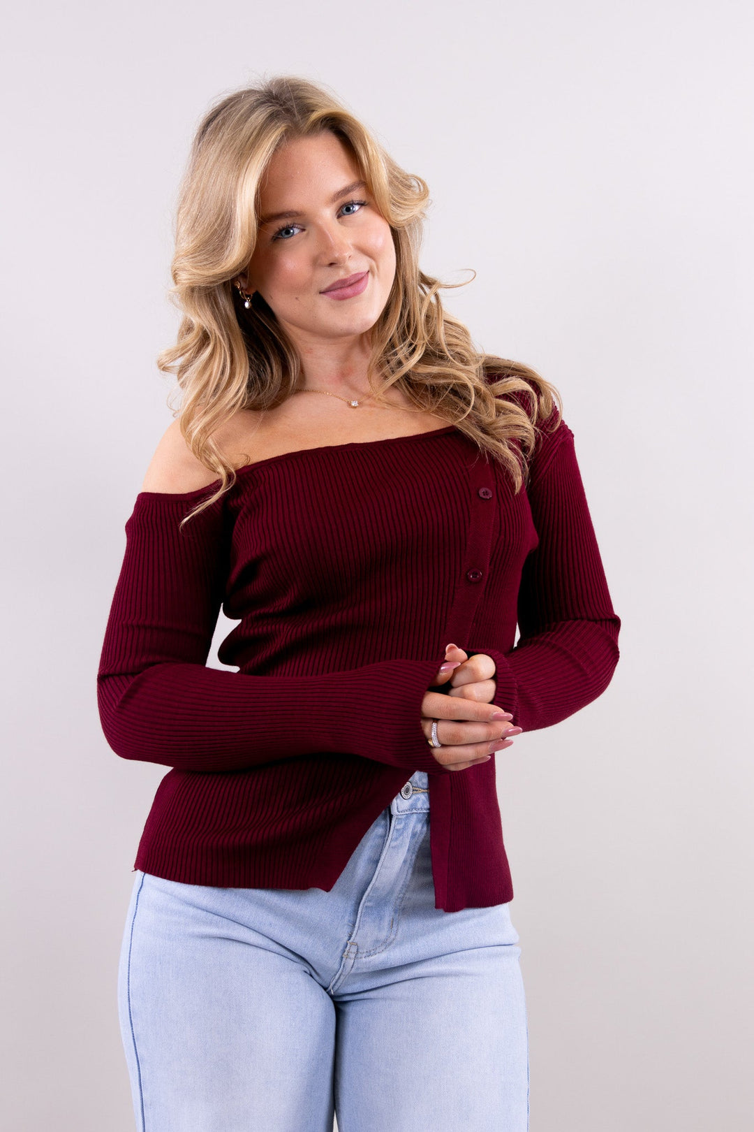 Hailey open shoulder top