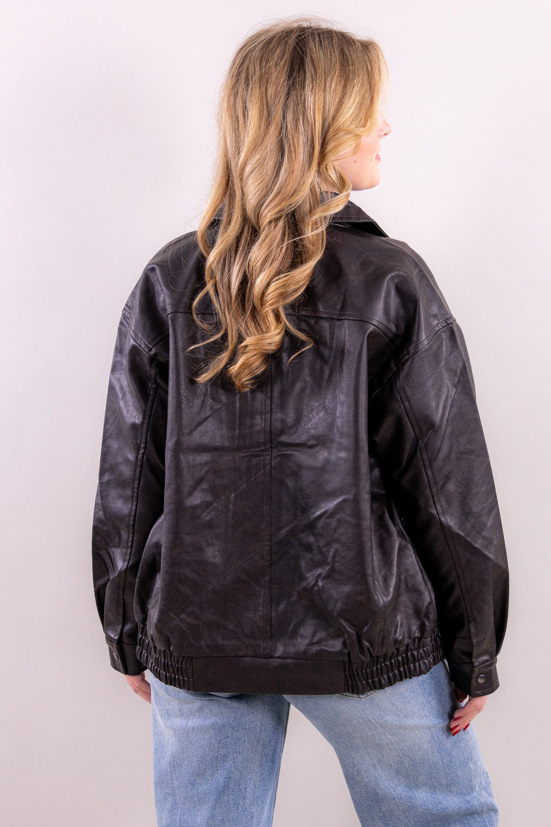 Jade leather look jacket