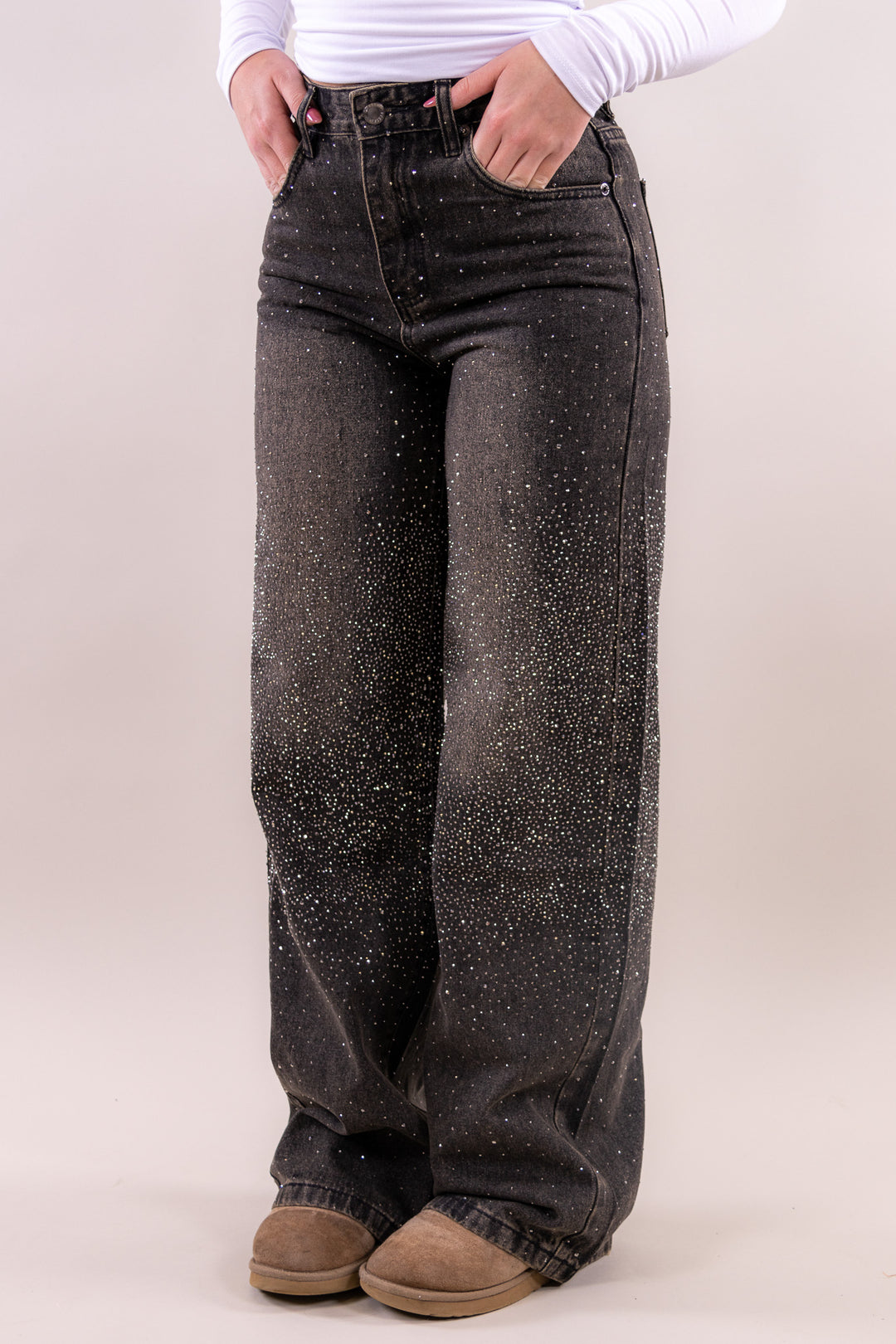 Riley glitter wide leg jeans